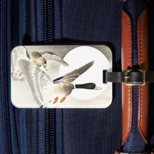 Ohara Koson Japanese Two Ducks At Full Moon Luggage Tag