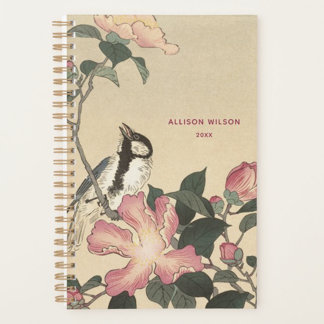 Ohara Koson, Oiseaux et Fleurs roses - Japonais (Devant)
