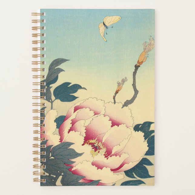 Ohara Koson, Peonies roses - Art fin japonais (Devant)