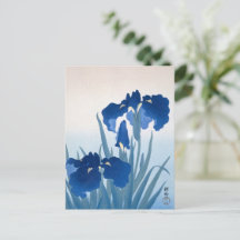 Ohara Koson, Vintage Japanese Blue Irises Birthday
