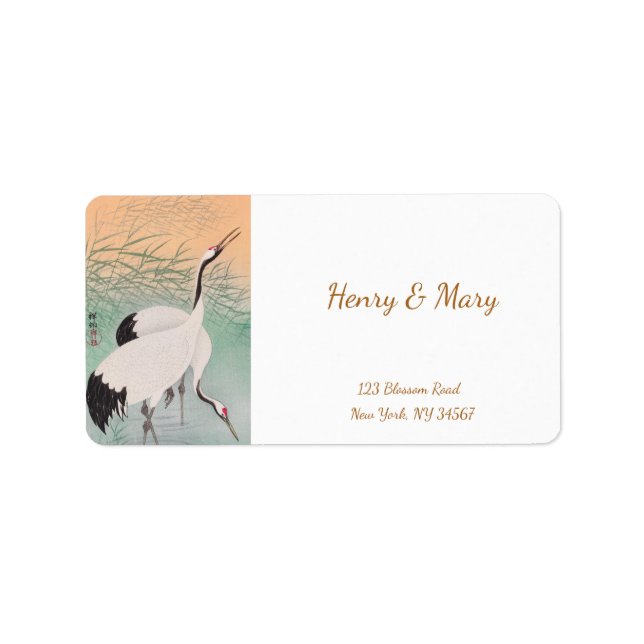 Ohara Koson's Cranes Label (Front)