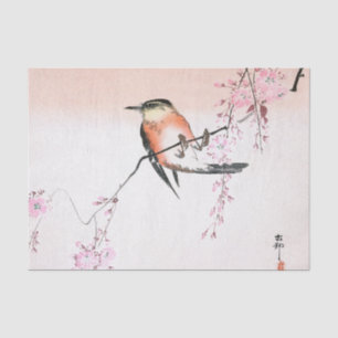 Ohara Shoson's Bird on Weeping Cherry Tissue Paper