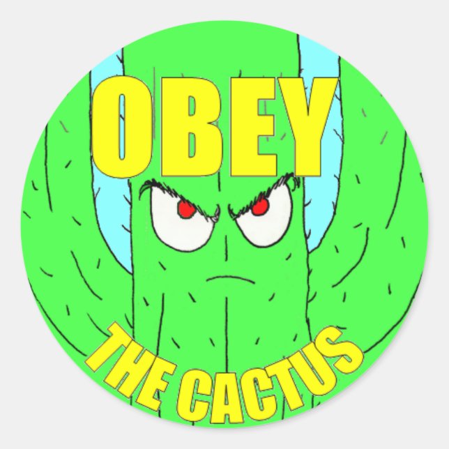 Ohbey The Cactus Round Sticker (Front)