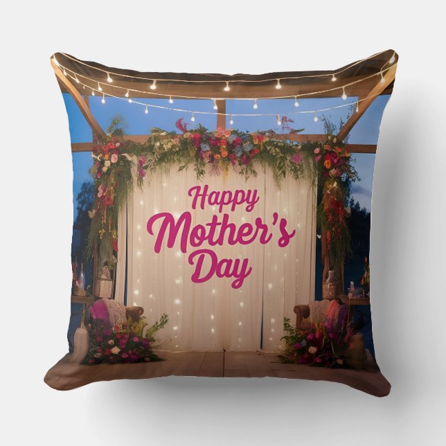 ohemian Rustic Evening: Mother's Day Throw Pillow (Front)