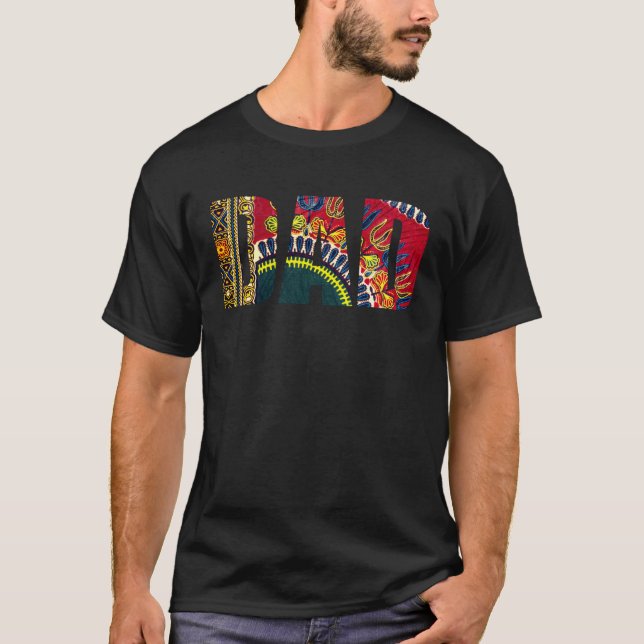 Oheneba Melanin Black Dad Father s Dashiki Pattern T-Shirt (Front)