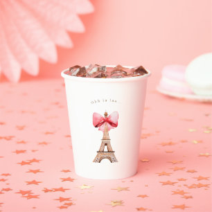 Ohh la la Eiffel Tower Paris Watercolor Paper Cups