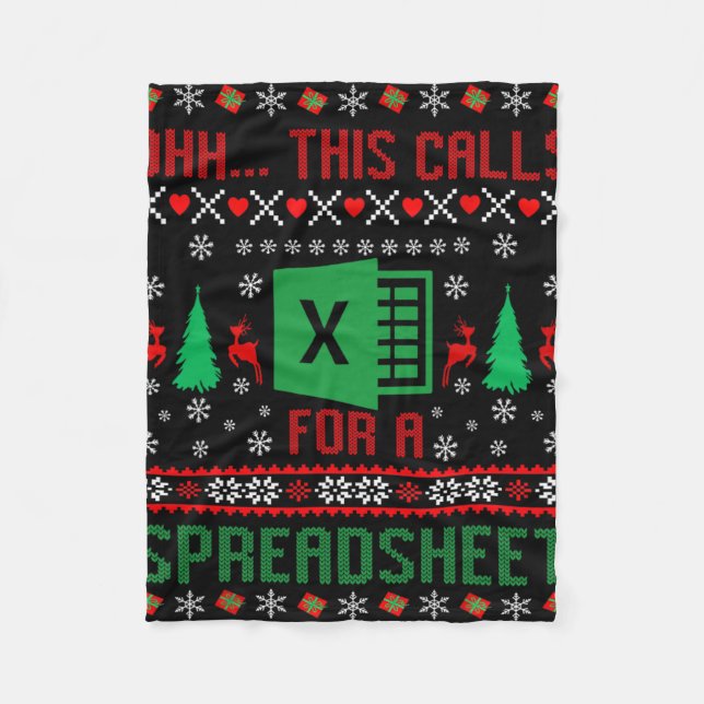 Ohh...this Calls For A Spreadsheet Christmas  Fleece Blanket (Front)