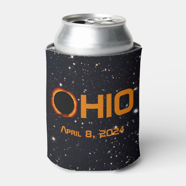 Ohio 2024 Total Solar Eclipse  Can Cooler (Can Front)
