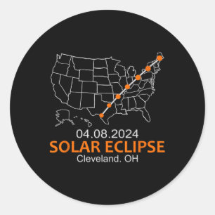 Ohio 2024 Total Solar Eclipse Classic Round Sticker