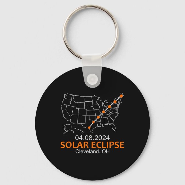 Ohio 2024 Total Solar Eclipse  Keychain (Front)