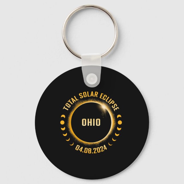 Ohio 2024 Total Solar Eclipse  Keychain (Front)