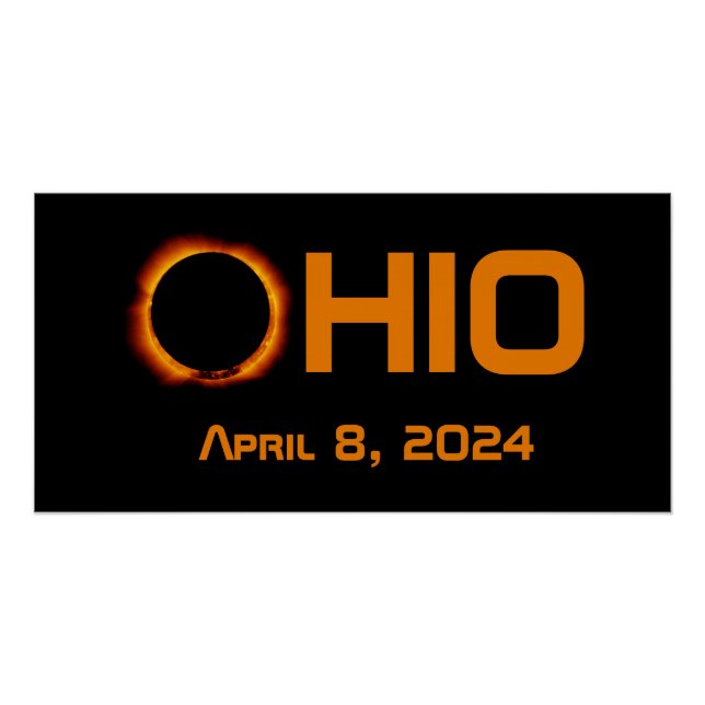 Ohio 2024 Total Solar Eclipse  Poster (Front)