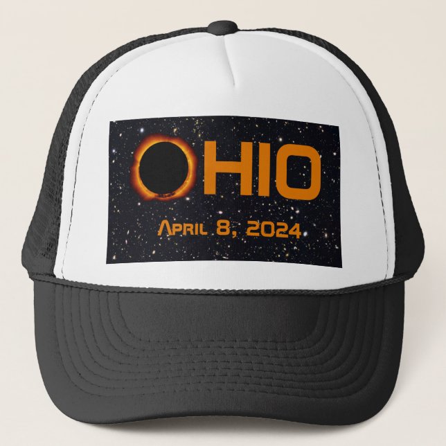 Ohio 2024 Total Solar Eclipse  Trucker Hat (Front)