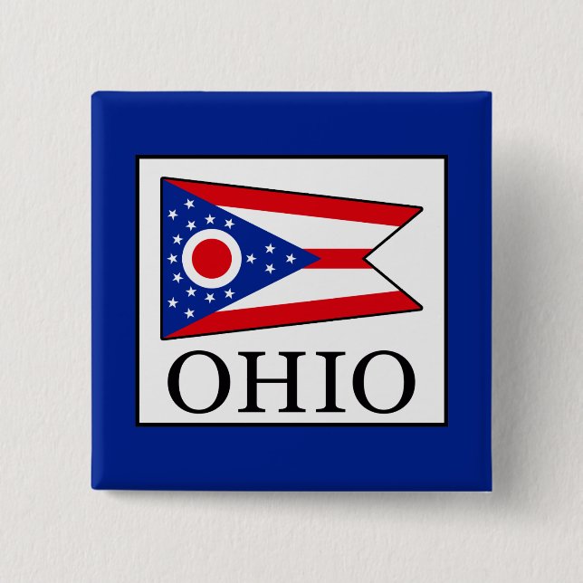 Ohio 2 Inch Square Button (Front)