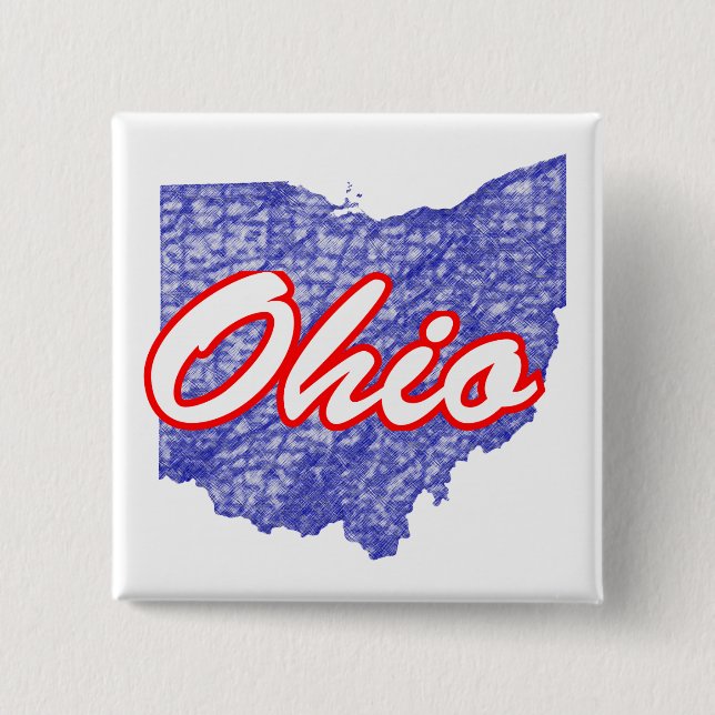Ohio 2 Inch Square Button (Front)