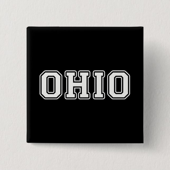 Ohio 2 Inch Square Button (Front)