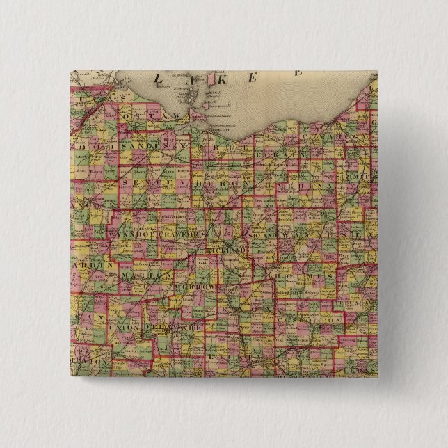 Ohio 3 2 inch square button (Front)