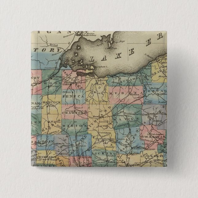 Ohio 4 2 inch square button (Front)