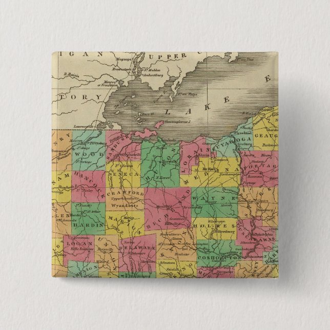 Ohio 5 2 inch square button (Front)