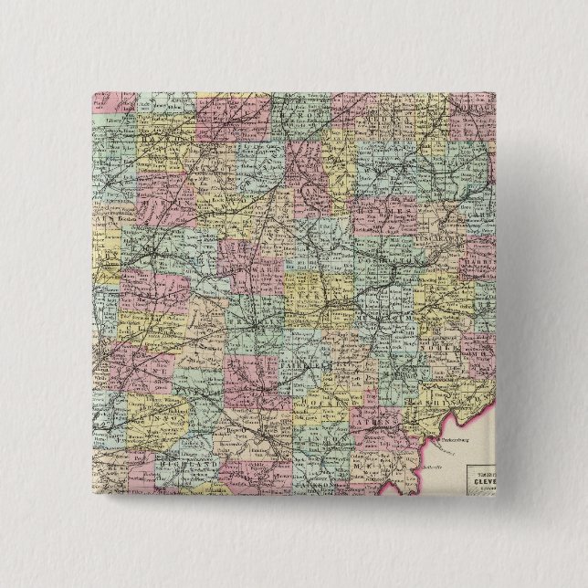 Ohio 6 2 inch square button (Front)