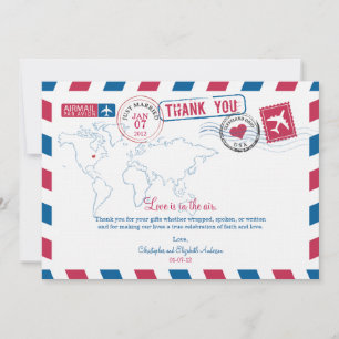 Ohio Air Mail Wedding Thank You Card