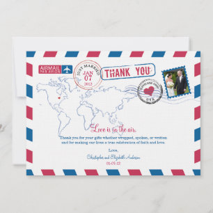 Ohio Air Mail Wedding Thank You Card