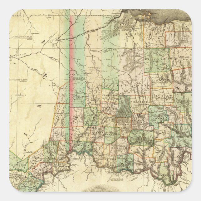Ohio and Indiana 2 Square Sticker (Front)