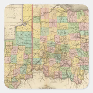 Ohio and Indiana Square Sticker