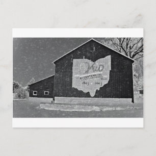 Ohio Barn In Winter Postcard