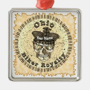 Ohio Biker  Metal Ornament