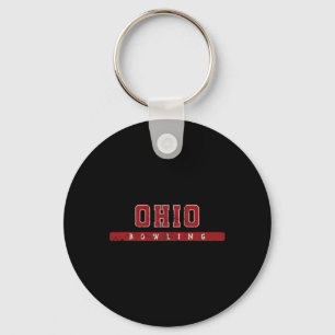 Ohio Bowling Red Vintage Text Keychain