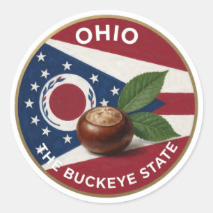 Ohio Buckeye Emblem 🌰 Classic Round Sticker