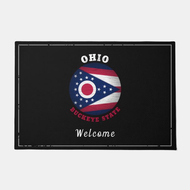 OHIO BUCKEYE STATE FLAG DOORMAT (Front)