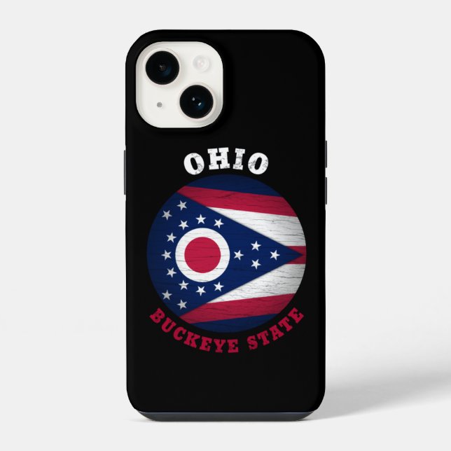OHIO BUCKEYE STATE FLAG iPhone CASE (Back)