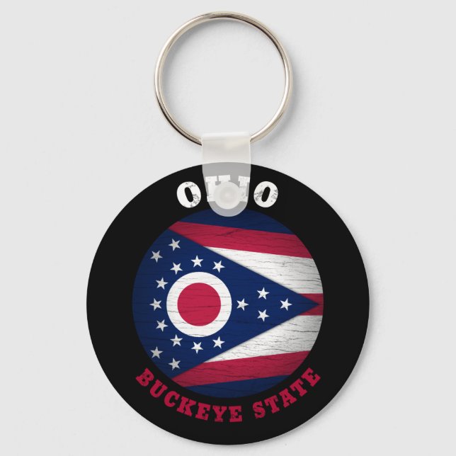 OHIO BUCKEYE STATE FLAG KEYCHAIN (Front)