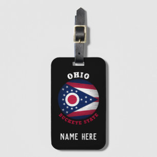 OHIO BUCKEYE STATE FLAG LUGGAGE TAG