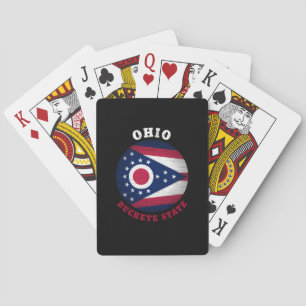 OHIO BUCKEYE STATE FLAG PLAYING CARDS