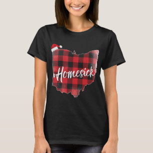 Ohio Buffalo Plaid #Homesick Christmas Santa Hat S T-Shirt
