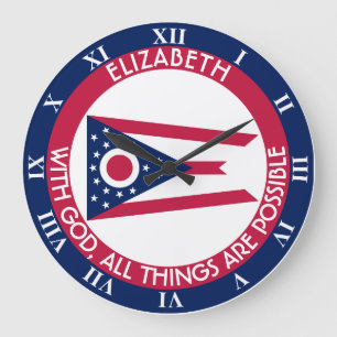 Ohio Burgee The Buckeye State Personalized Flag Large Clock