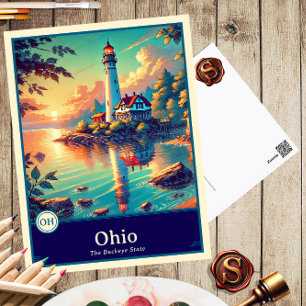 Ohio   Carte postale de style anime ombrée par cel