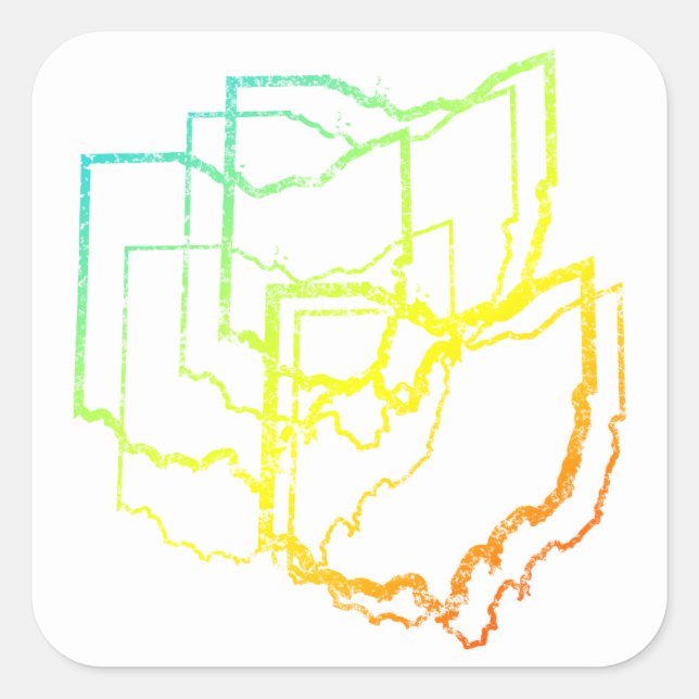 ohio chill blur square sticker (Front)