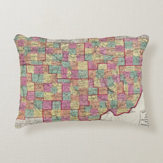 Ohio Counties Accent Pillow (Front)