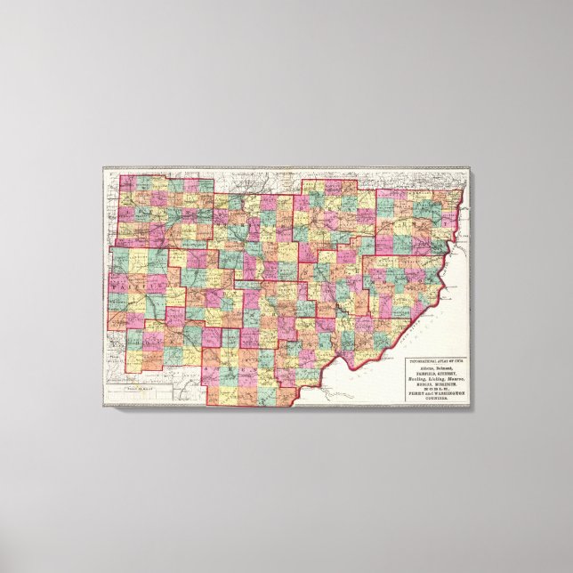 Ohio Counties Canvas Print (Front)