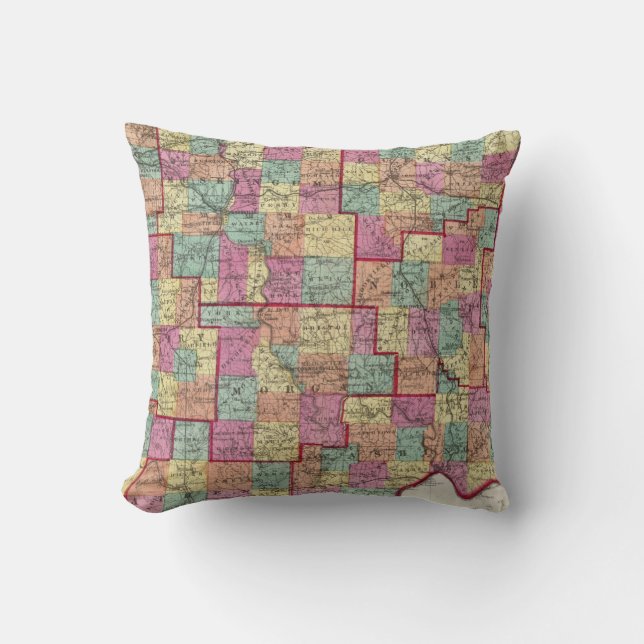Ohio Counties Throw Pillow (Front)