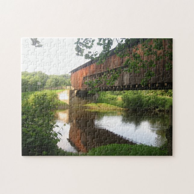 Ohio Covered Bridge and Stream Jigsaw Puzzle (Horizontal)