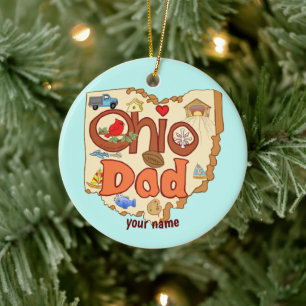 Ohio Dad  Ceramic Ornament