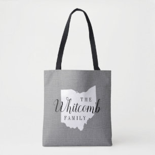 Ohio Family Monogram State Tote Bag
