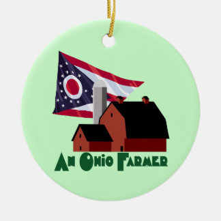 Ohio Farmer Ceramic Ornament