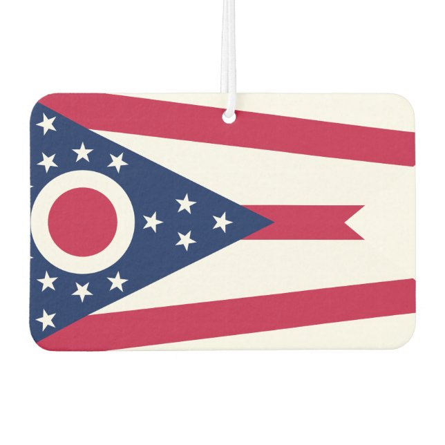 Ohio  flag, American state flag Car Air Freshener (Front)