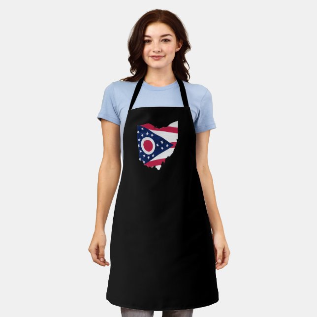 Ohio flag and map apron (Worn)